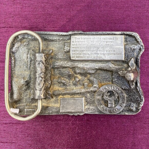 4-(B&B) Vintage. Collectors. 1984. History Of The Railroad. Belt Buckle - Picture 6 of 6